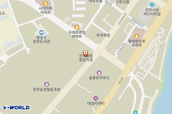 진부농협중앙지점 위치 지도 — 강원특별자치도 평창군 진부면 진부중앙로 27