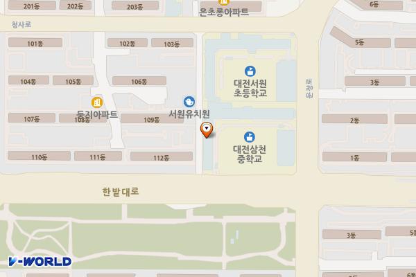 대전 삼천중학교 위치 지도 — 대전광역시 서구 문정로 271