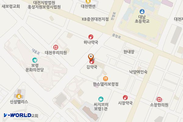중앙시장 제1주차장 위치 지도 — 충청남도 보령시 중앙시장3길 4