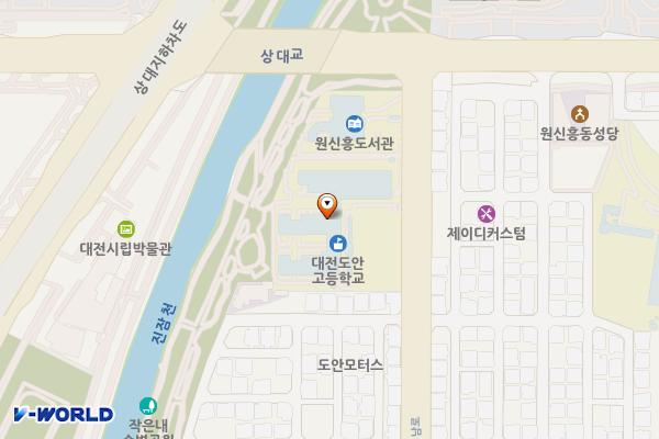 대전도안고등학교 위치 지도 — 대전광역시 유성구 원신흥남로 51 (원신흥동)