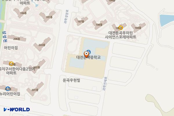 대전 둔곡초등학교 위치 지도 — 대전광역시 유성구 과학인재4길 10