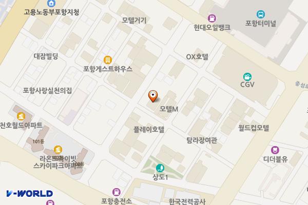 노블리온호텔 위치 지도 — 경상북도 포항시 남구 희망대로659번길 20