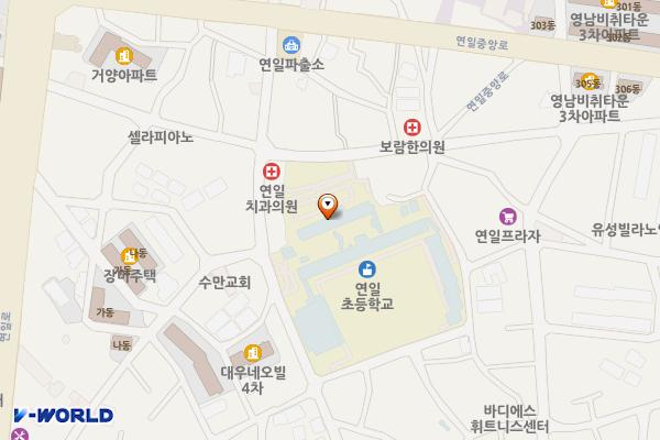 포항 연일초등학교 위치 지도 — 경상북도 포항시 남구 연일읍 철강로25번길 40 (생지리, 연일초등학교)