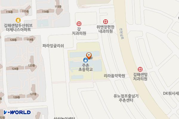 김해 주촌초등학교 위치 지도 — 경상남도 김해시 주촌면 천곡로15번길 13 (천곡리, 주촌초등학교)