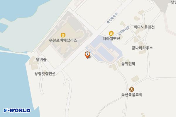 무창포해수욕장 제5주차장 위치 지도 — 충청남도 보령시 웅천읍 동뒤마을길 4