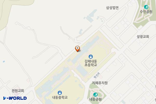 김해 내동초등학교 위치 지도 — 경상남도 김해시 평전로 151 (내동, 내동초등학교)