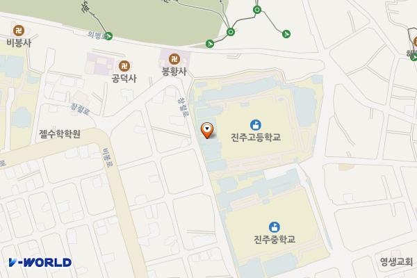 진주 고등학교 위치 지도 — 경상남도 진주시 의곡길 29 (상봉동, 진주고등학교)
