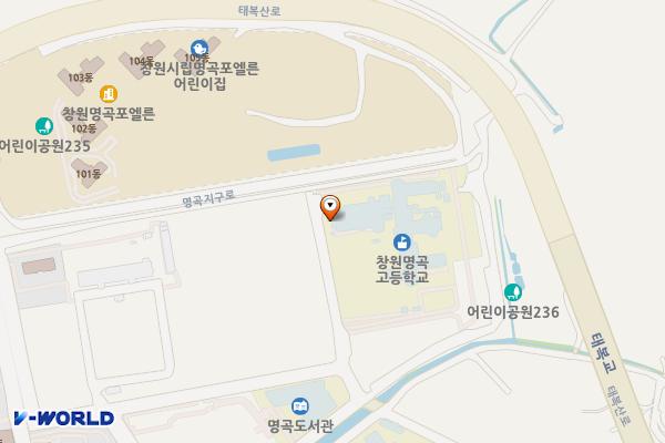 창원명곡고등학교 위치 지도 — 경상남도 창원시 의창구 서곡길25번길 16 (명곡동, 창원명곡고등학교)