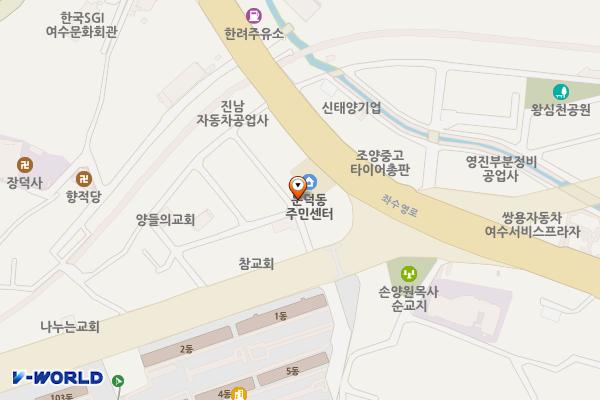 엘에이사운드 위치 지도 — 전남광주통합특별시 여수시 둔덕8길 7-13