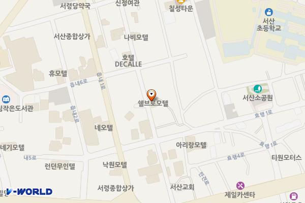 쉘부르모텔 위치 지도 — 충청남도 서산시 동헌로 106