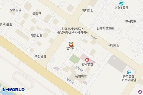 저스트스테이호텔공주신관점 위치 지도 — 충청남도 공주시 번영1로 18-6