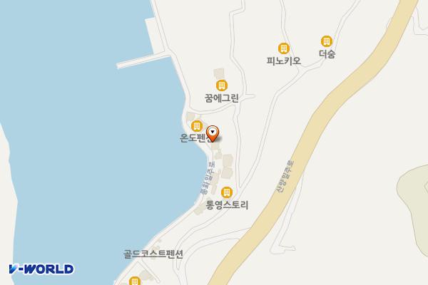 아토펜션 위치 지도 — 경상남도 통영시 산양읍 풍화일주로 1609-66