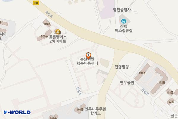 논산시민행복채움센터 위치 지도 — 충청남도 논산시 연무읍 안심로 139-18