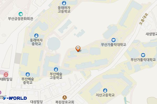 부산가톨릭대학교 위치 지도 — 부산광역시 금정구 오륜대로 57