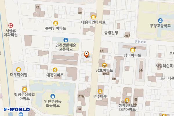 인천 부평4동주민센터 위치 지도 — 인천광역시 부평구 주부토로46번길 65