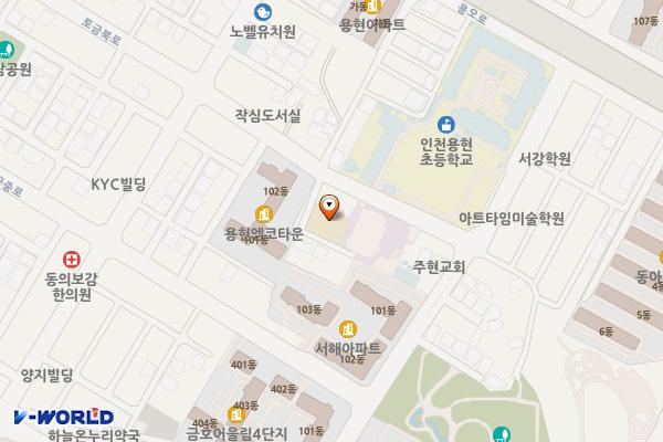인천미추홀 용현5동행정복지센터 위치 지도 — 인천광역시 미추홀구 토금북로 60