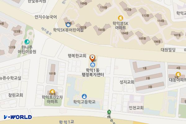 인천미푸홀 학익1동행정복지센터 위치 지도 — 인천광역시 미추홀구 매소홀로 380