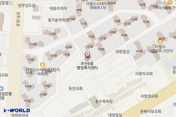 주안6동행정복지센터 위치 지도 — 인천광역시 미추홀구 경원대로864번길 59