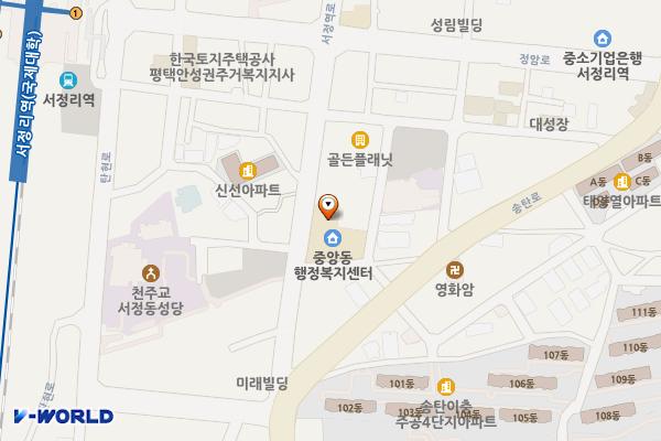 평택 중앙동주민센터 위치 지도 — 경기도 평택시 서정역로 16