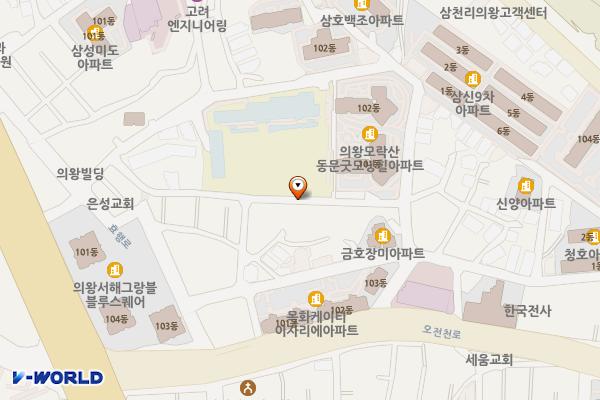 오전동 자투리주차장 위치 지도 — 경기도 의왕시 오전동 345-16