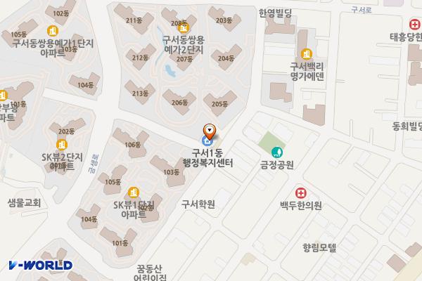 구서1동주민센터 위치 지도 — 부산광역시 금정구 수림로72번길 123