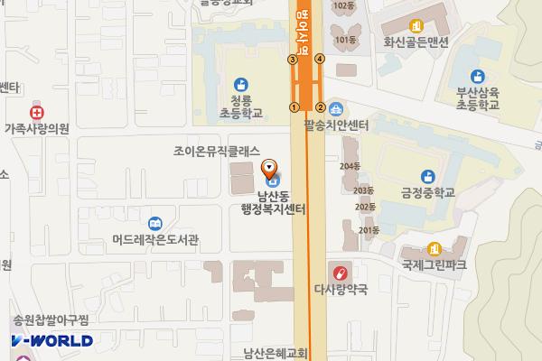 부산금정 남산동행정복지센터 위치 지도 — 부산광역시 금정구 중앙대로2097번길 4