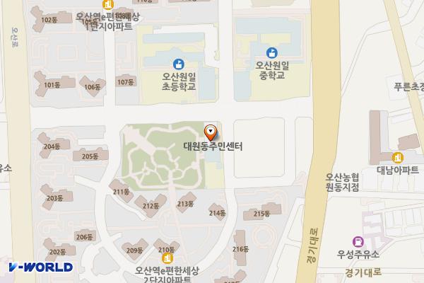 대원동행정복지센터 위치 지도 — 경기도 오산시 오산로132번길 28
