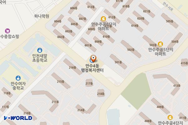 만수4동주민센터 위치 지도 — 인천광역시 남동구 만수로50번길 39