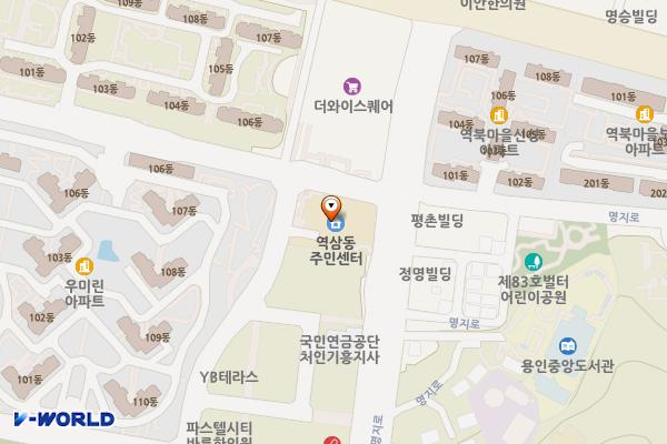 경기용인 역북동행정복지센터 위치 지도 — 경기도 용인시 처인구 명지로 16