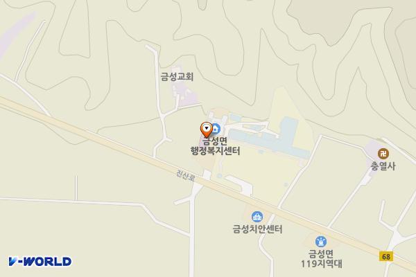 금성면사무소 위치 지도 — 충청남도 금산군 금성면 진산로 372