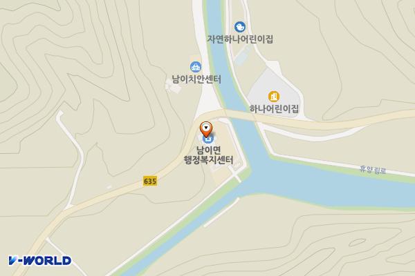 남이면사무소 위치 지도 — 충청남도 금산군 남이면 휴양림로 299