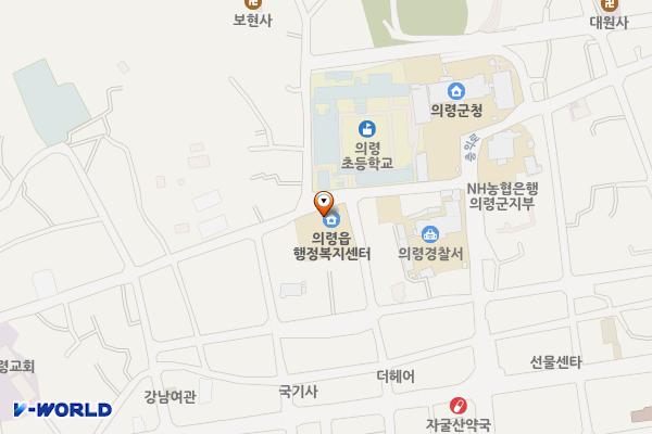 의령읍사무소 위치 지도 — 경상남도 의령군 의령읍 의병로19길 15