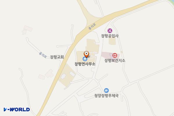 충남청양 장평면사무소 위치 지도 — 충청남도 청양군 장평면 닭우리고개길 35