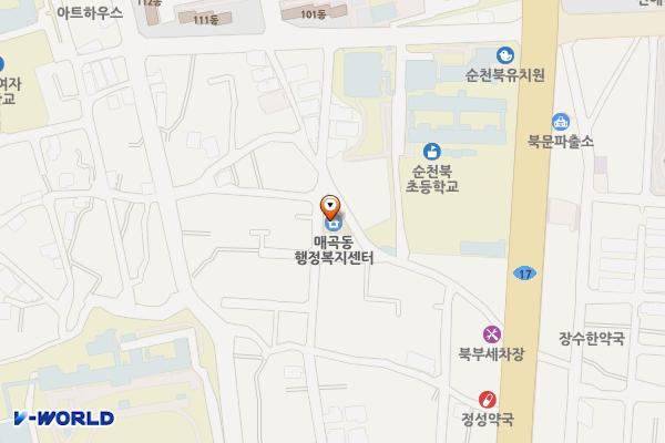 전남순천 매곡동행정복지센터 위치 지도 — 전남광주통합특별시 순천시 북정2길 63