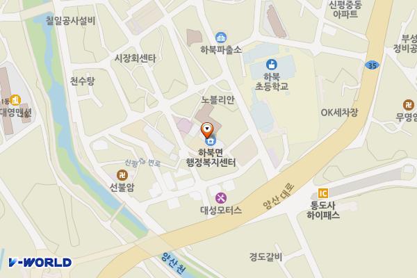하북면사무소 위치 지도 — 경상남도 양산시 하북면 신평강변5길 12