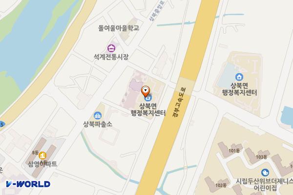 경남양산 상북면사무소 위치 지도 — 경상남도 양산시 상북면 상북중앙로 398