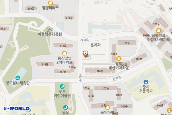부산영도 동삼1동행정복지센터 1 위치 지도 — 부산광역시 영도구 중리로 44-1