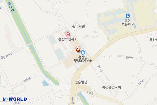 부여홍산면사무소 위치 지도 — 충청남도 부여군 홍산면 홍산로 77