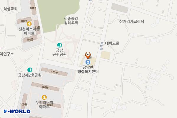 금남면사무소 위치 지도 — 세종특별자치시 금남면 용포로 57