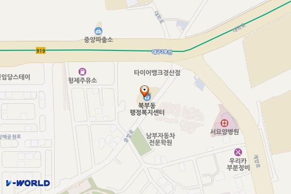 경북경산 북부동행정복지센터 위치 지도 — 경상북도 경산시 중방로 125