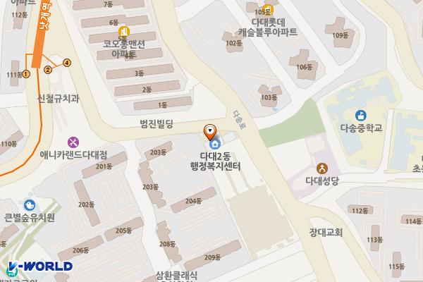 다대2동행정복지센터 위치 지도 — 부산광역시 사하구 다대로429번길 30
