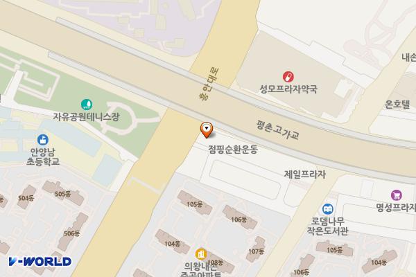 서울외곽순환고속도로하부 위치 지도 — 경기도 의왕시 계원대학로 2