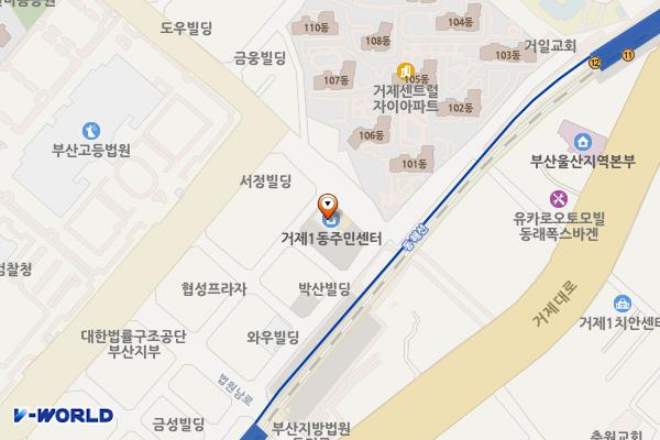 거제1동주민센터 위치 지도 — 부산광역시 연제구 법원북로 88