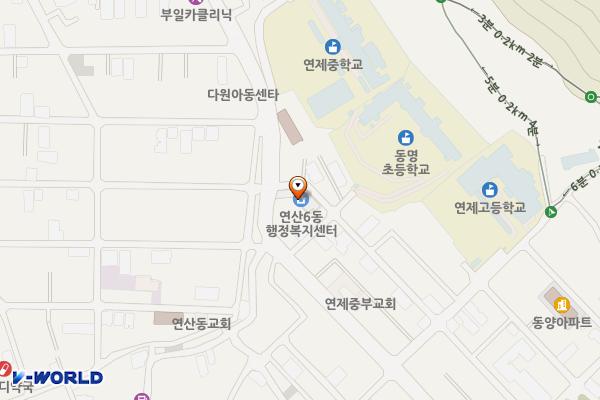 연산6동주민센터 위치 지도 — 부산광역시 연제구 쌍미천로52번길 2