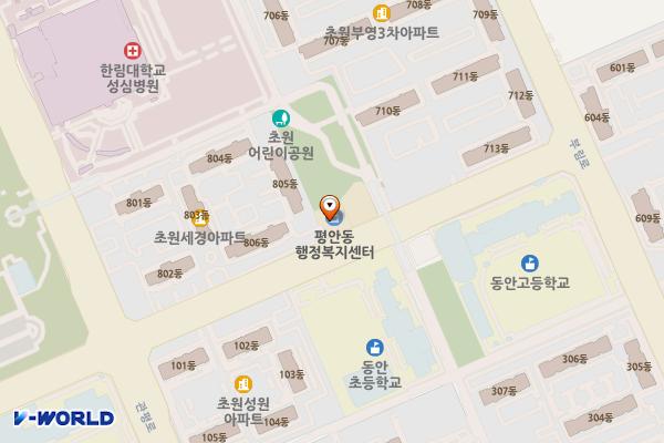 평안동행정복지센터 위치 지도 — 경기도 안양시 동안구 관평로138번길 39
