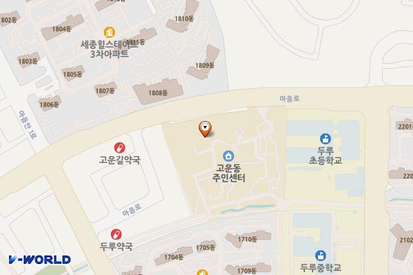 고운동주민센터 위치 지도 — 세종특별자치시 마음로 284
