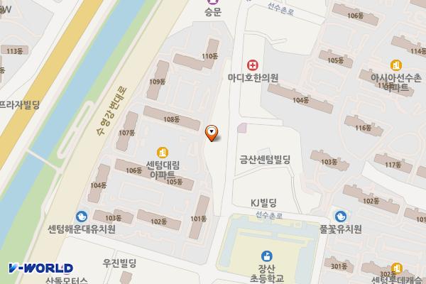 반여1동주민센터 위치 지도 — 부산광역시 해운대구 선수촌로 85