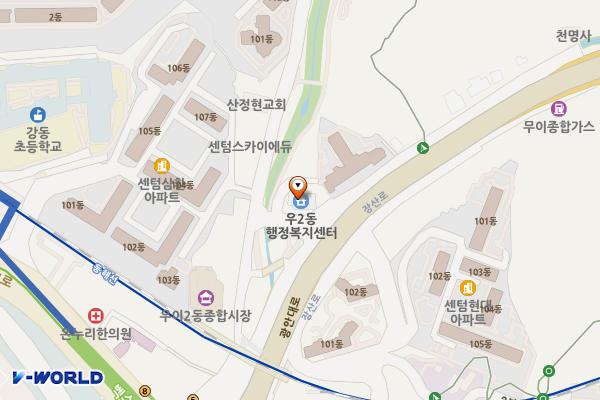 우2동주민센터 위치 지도 — 부산광역시 해운대구 해운대로383번가길 7
