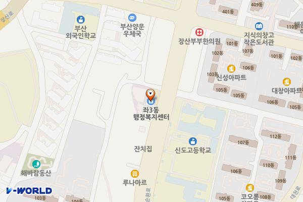좌3동주민센터 위치 지도 — 부산광역시 해운대구 좌동순환로 65