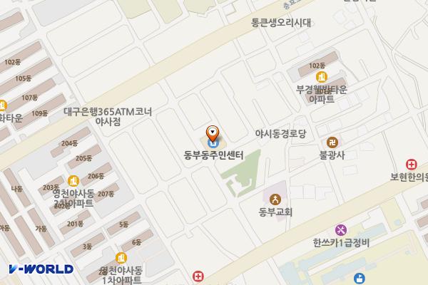 경북영천 동부동행정복지센터 위치 지도 — 경상북도 영천시 상록4길 63